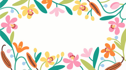 vanilla pattern, flower vector pattern surrounds the border.