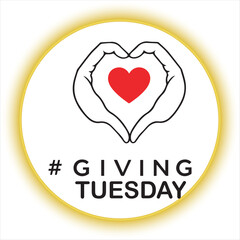 Giving Tuesday Heart Hands Illustration,Charity Donation Love Concept Drawing,Hands Forming Heart for Giving Tuesday,Minimalist Hands Holding Red Heart,Love and Kindness Charity Illustration