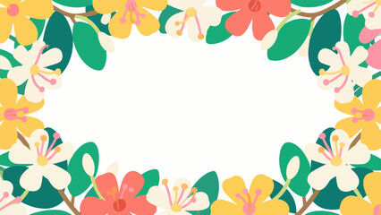 barringtonia pattern, flower vector pattern surrounds the border.