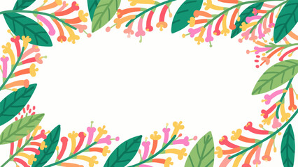 pyrostegia ignea pattern, flower vector pattern surrounds the border.