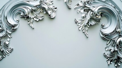 Ornate Silver Molding on Light Grey