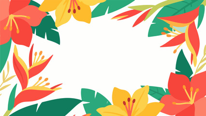 canna pattern, flower vector pattern surrounds the border.
