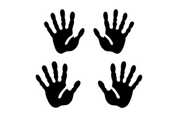 set of Human handprint icon silhouette vector illustration
