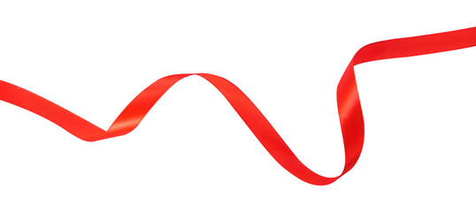 red ribbon on white background