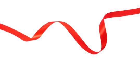 red ribbon on white background