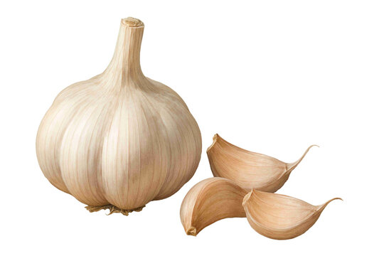 garlic and cloves for isolated 