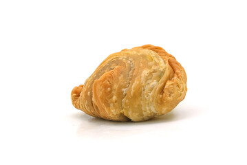 curry puff pastry isolated on white background. Snacks in Thailand. Bean Paste Pastries