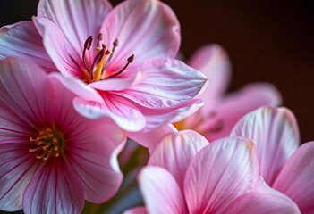 Fototapeta premium close up of pink flowers in a vase
