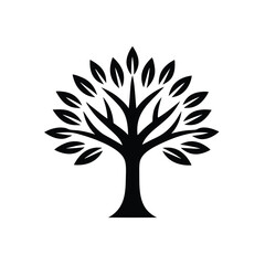 Obraz premium Minimalistic-logo-tree. 