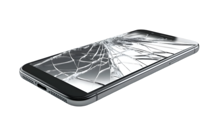 Broken Smartphone Screen Isolated Transparent Background Illustration