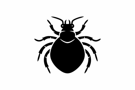 black tick insect on white background clip art preview