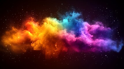 Fototapeta premium Cosmic nebula, vibrant hues