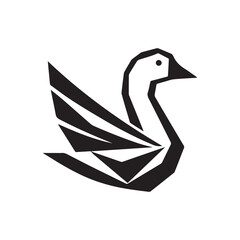 Origami Swan Logo – Elegant Geometric Bird Symbol for Modern Branding