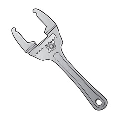 square jawed adjustable spanner outline vector illustration