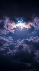 Moody Dark Clouds with Ethereal Light Break Phone Background Wallpaper