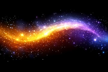 Fototapeta premium Cosmic swirl, fiery orange and cool blue hues