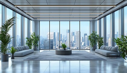Modern office with city view