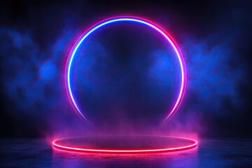 Neon circle stage