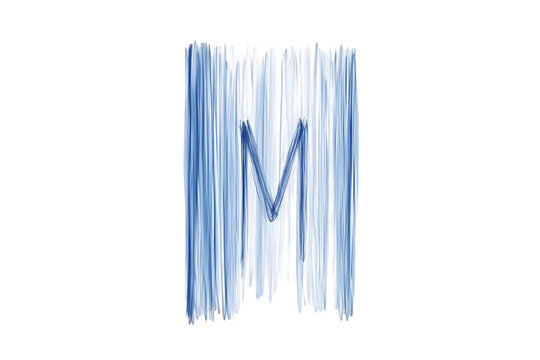 Brush Stroke Letter M Illustration - Abstract Graphic Design