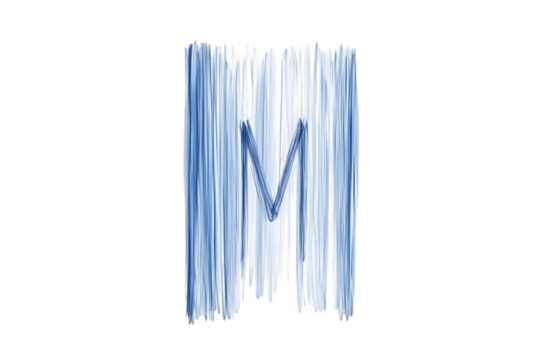 Brush Stroke Letter M Illustration - Abstract Graphic Design