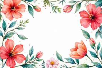 Delicate watercolor floral pattern for flyers , leaves, floral, business