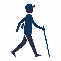 Fototapeta premium Man Travel With The Walking silhouette vector illustration