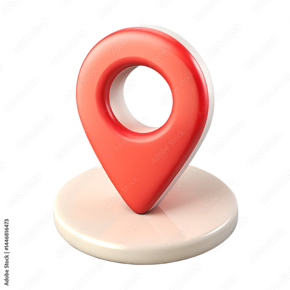 Poster location pointer high quality 3d rendering icon for navigation mapping services and mobile app ui de
