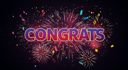 Celebrating Success Fireworks with Confetti Celebration