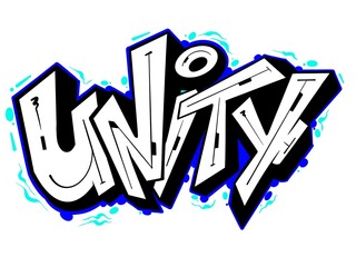 digital letter unity, digital graffiti unity with unique simple graffiti patterns