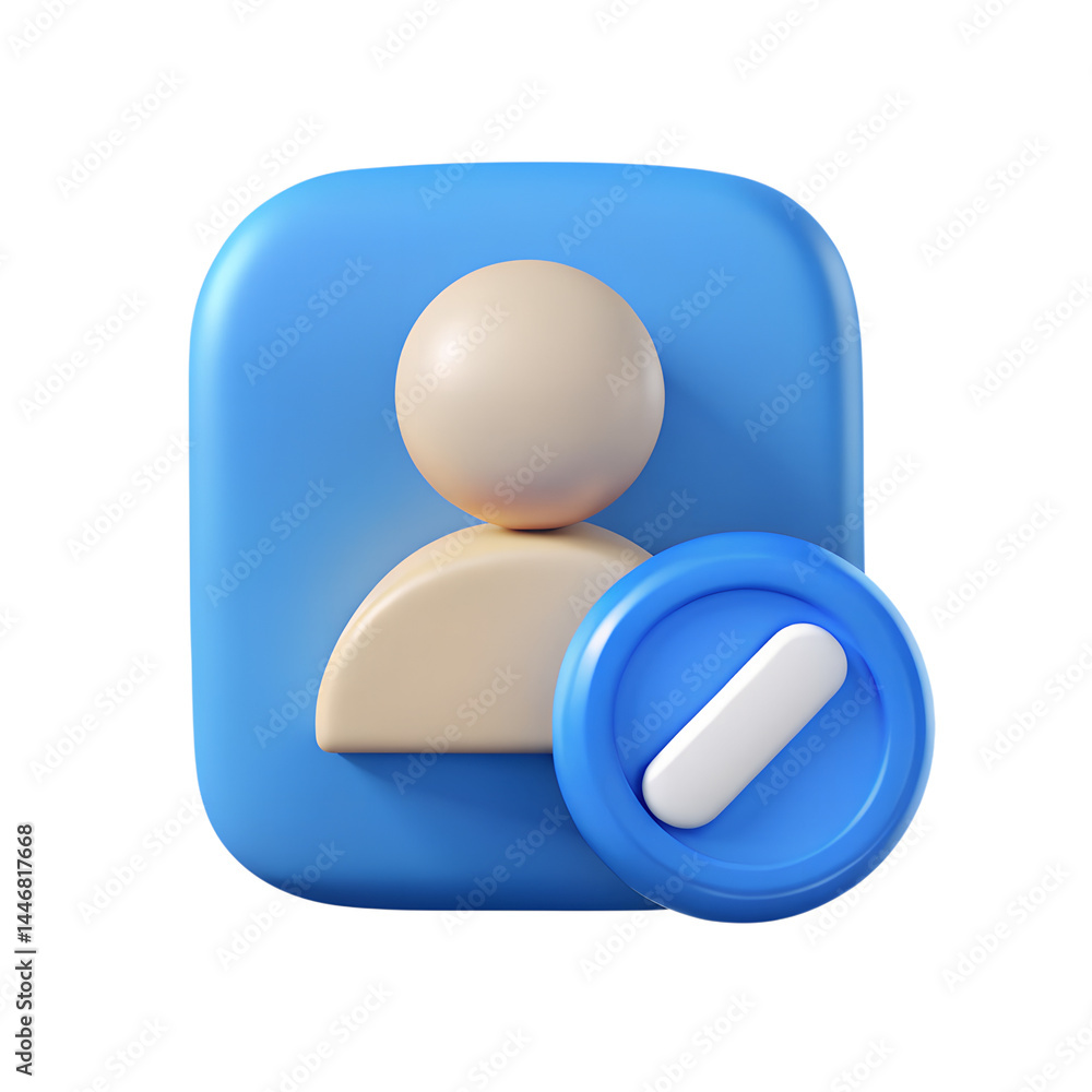Aufkleber user profile added high quality 3d rendering icon for applications social media communication design
