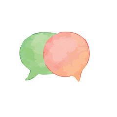 vector illustration of chat balloon element in watercolor style. colorfull watercolor