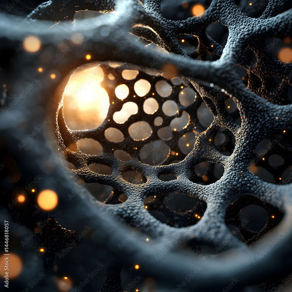 Aufkleber abstract cellular structure with glowing center. great for science medical or futuristic design proj
