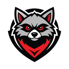 Vector-esports-logotype-raccoon-on-white-background  