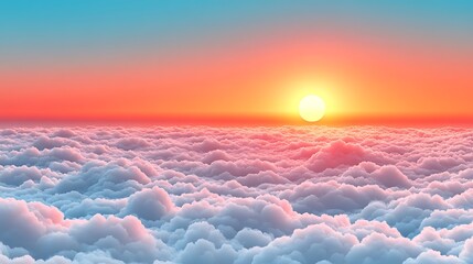 Sunrise above a sea of clouds