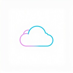 illustration of a cloud at sky icon logo on isolated white
