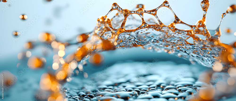 Poster macro photograph of water and bubbles. it could be used as an abstract background for a website or p