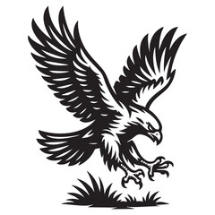 Fototapeta premium Eagle soaring with wings spread wide vector illustration