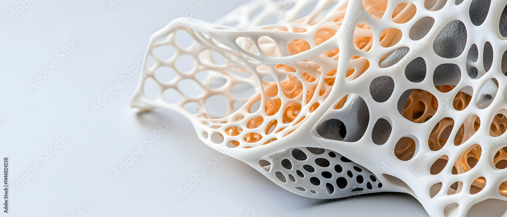 Aufkleber intricate 3d printed structure exhibiting a web-like design. its aesthetic design might be suitable 