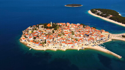 aerial view of a tropical island