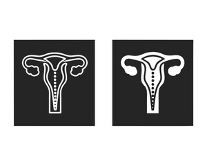 female reproductive system icon silhouette vector illustration