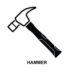 Hammer icon isolated on background vector illustration.