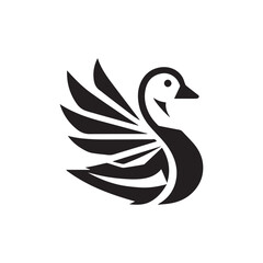 Origami Swan Logo – Elegant Geometric Bird Symbol for Modern Branding