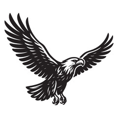 Eagle soaring with wings spread wide vector illustration