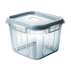 Isolated Plastic Food Storage Container with Transparent Lid – High-Resolution PNG for Commercial Use