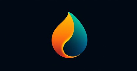 Abstract vibrant water drop logo design