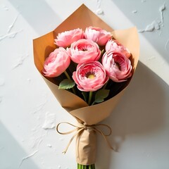 bouquet of pink peonies 
