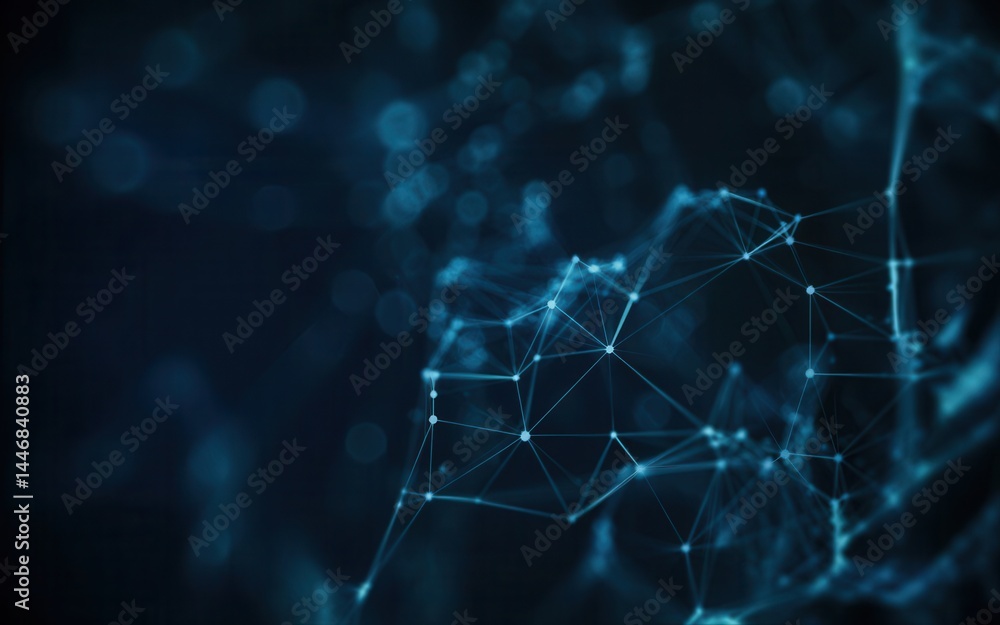 Poster intricate network of illuminated connections in a deep digital space