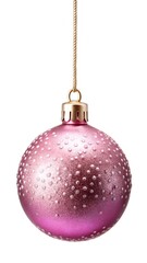 Pink christmas ball isolated on white