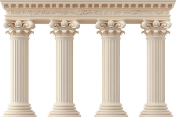 Classical Beige Columns Isolated Background Illustration