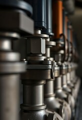 Fototapeta premium bunch of pipes lined up in a row